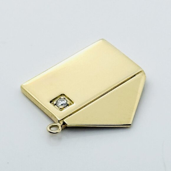 Tiffany & Co Gold and Diamond Love Letter Envelope in Yellow Gold Charm Pendant - Picture 3 of 8